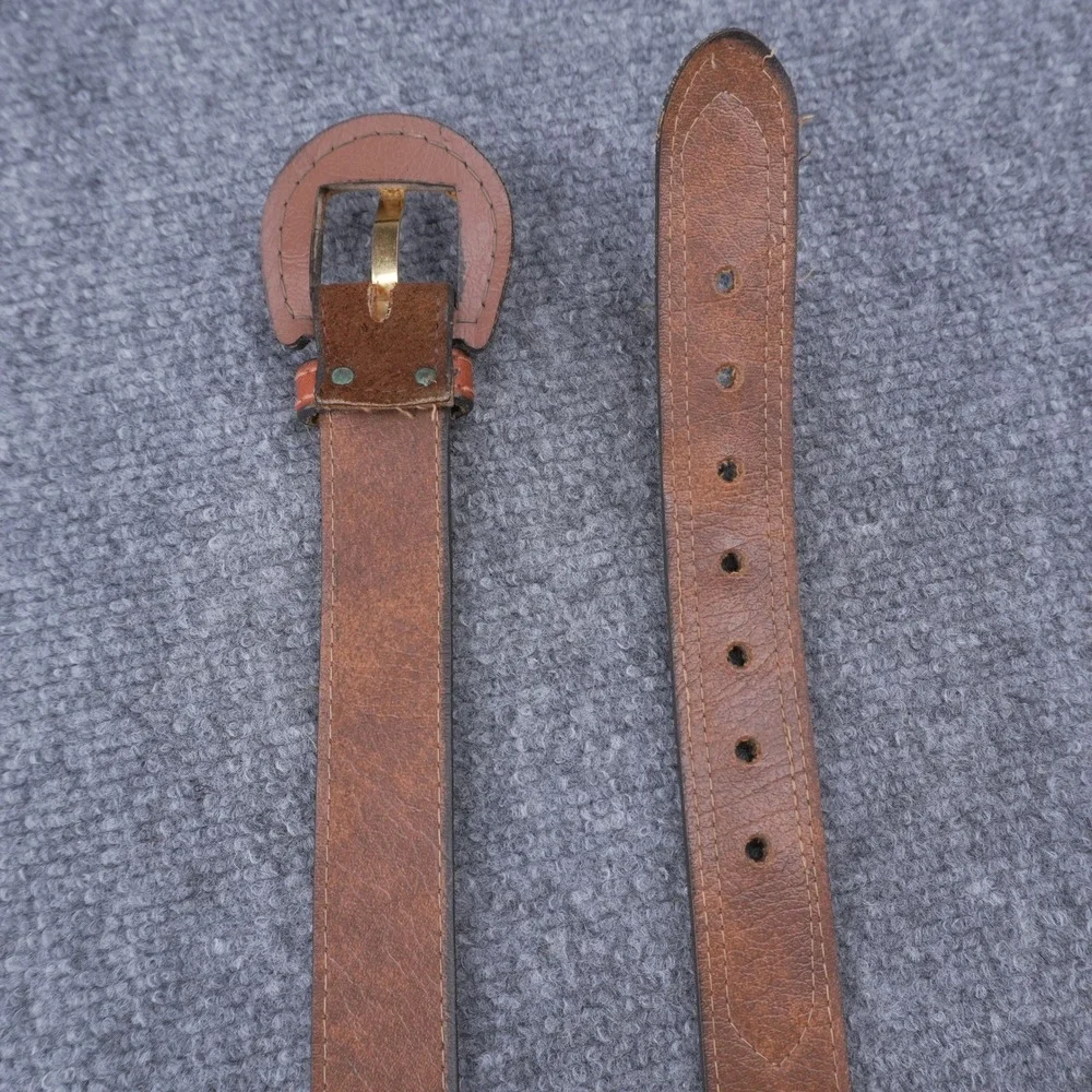Vintage Tooled Leather Belt Womens 30
